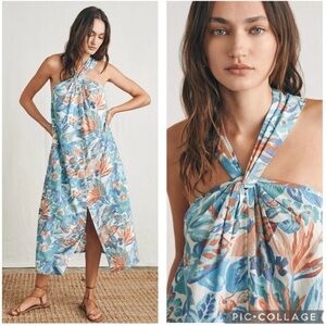 Faherty Bay Twist Midi Dress Paradise‎ Blossom Floral S